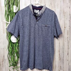 Retrofit Polo Short Sleeve Top Blue Large